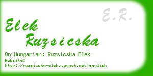 elek ruzsicska business card